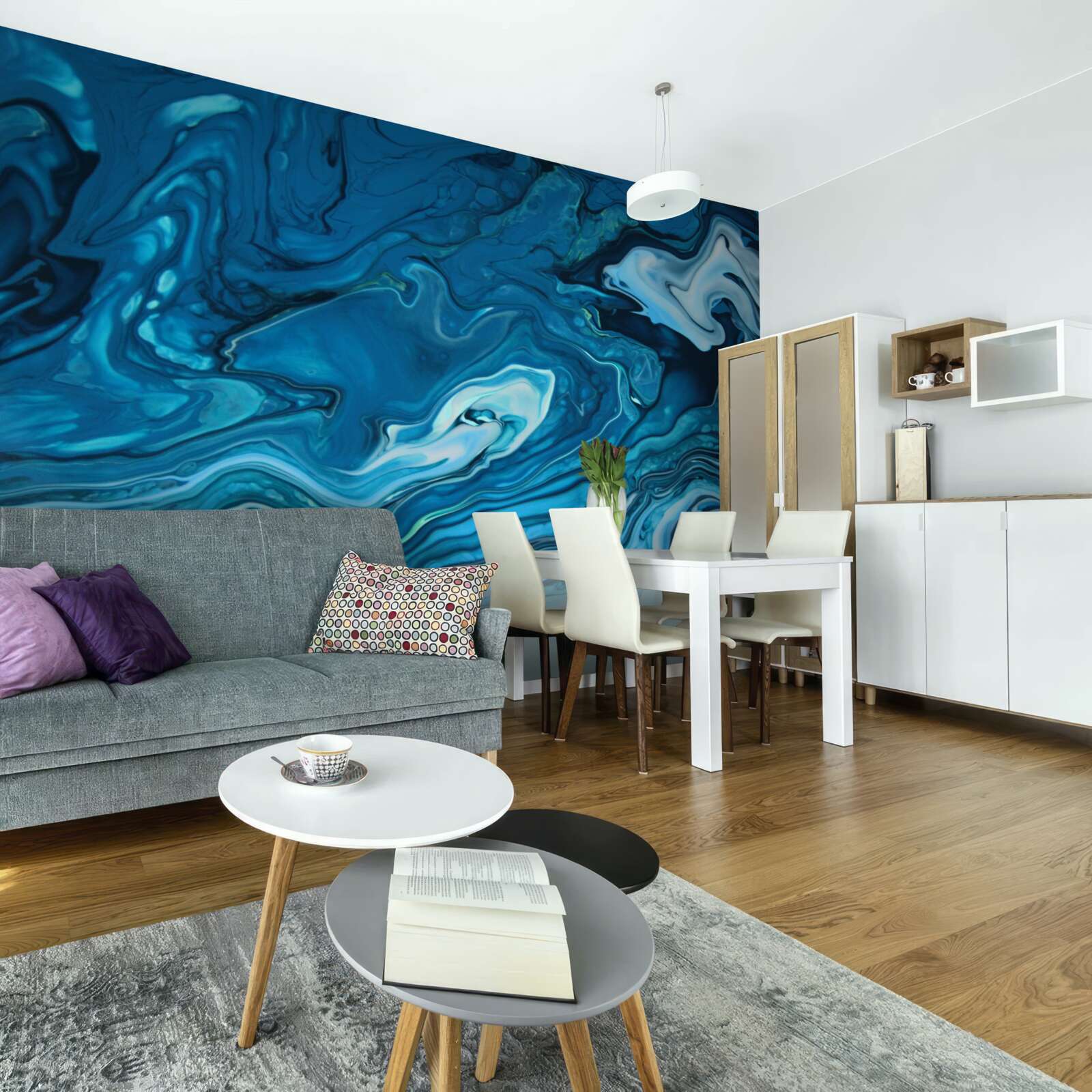 Fototapet marmură albastră abstractă