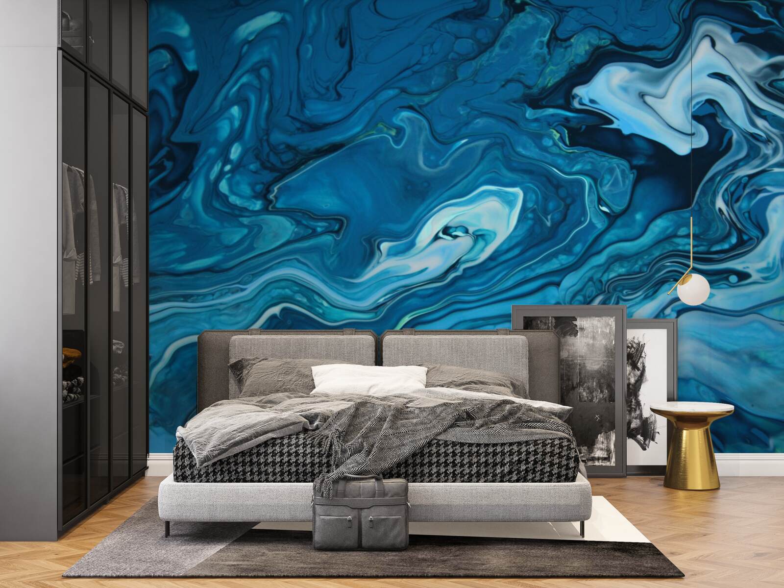 Fototapet marmură albastră abstractă