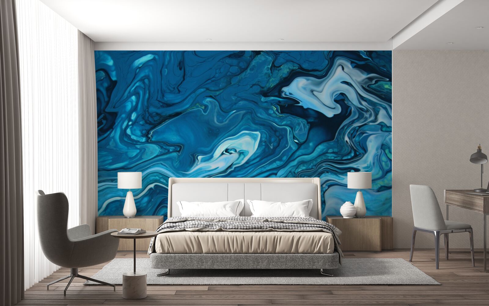 Fototapet marmură albastră abstractă