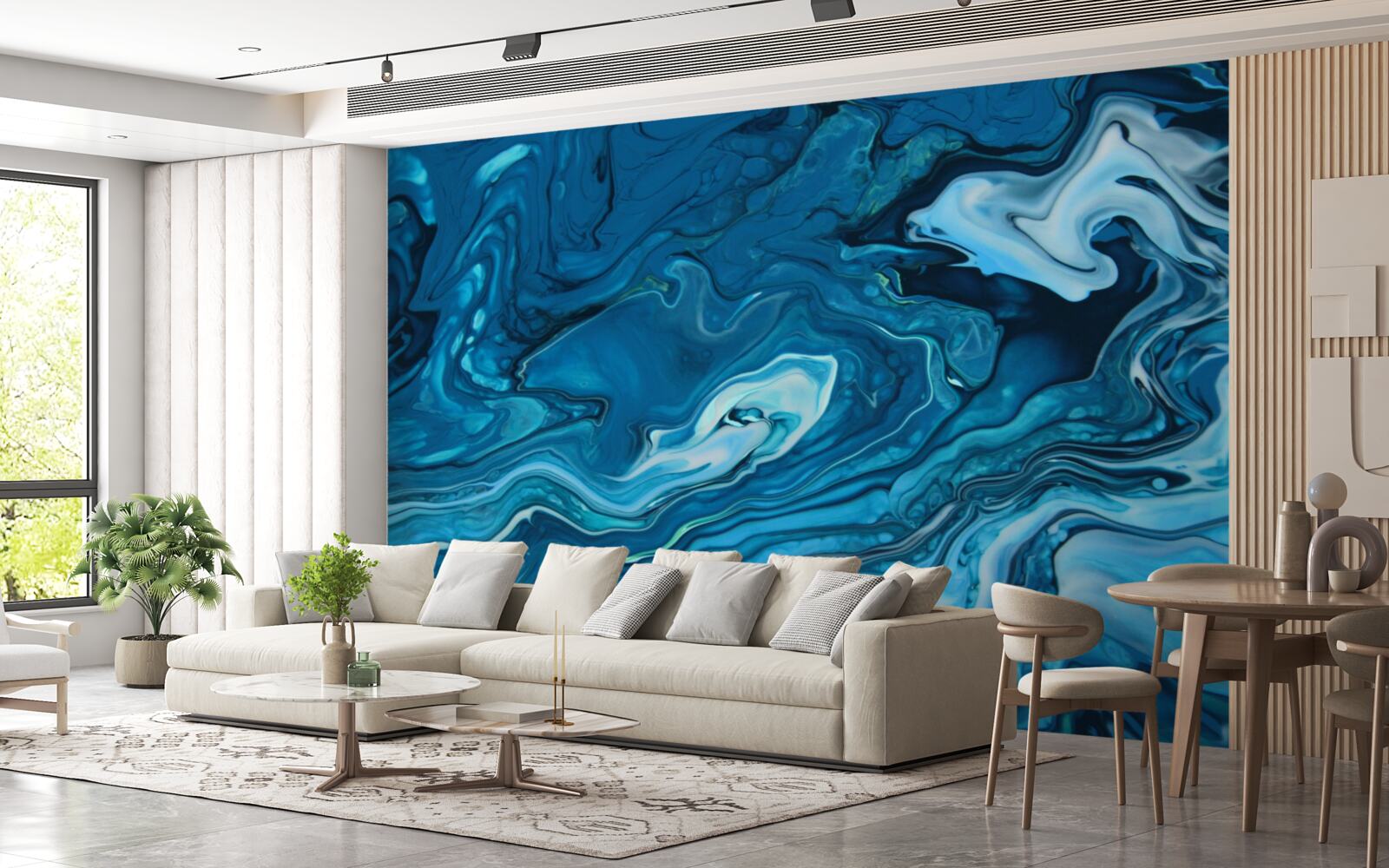 Fototapet marmură albastră abstractă