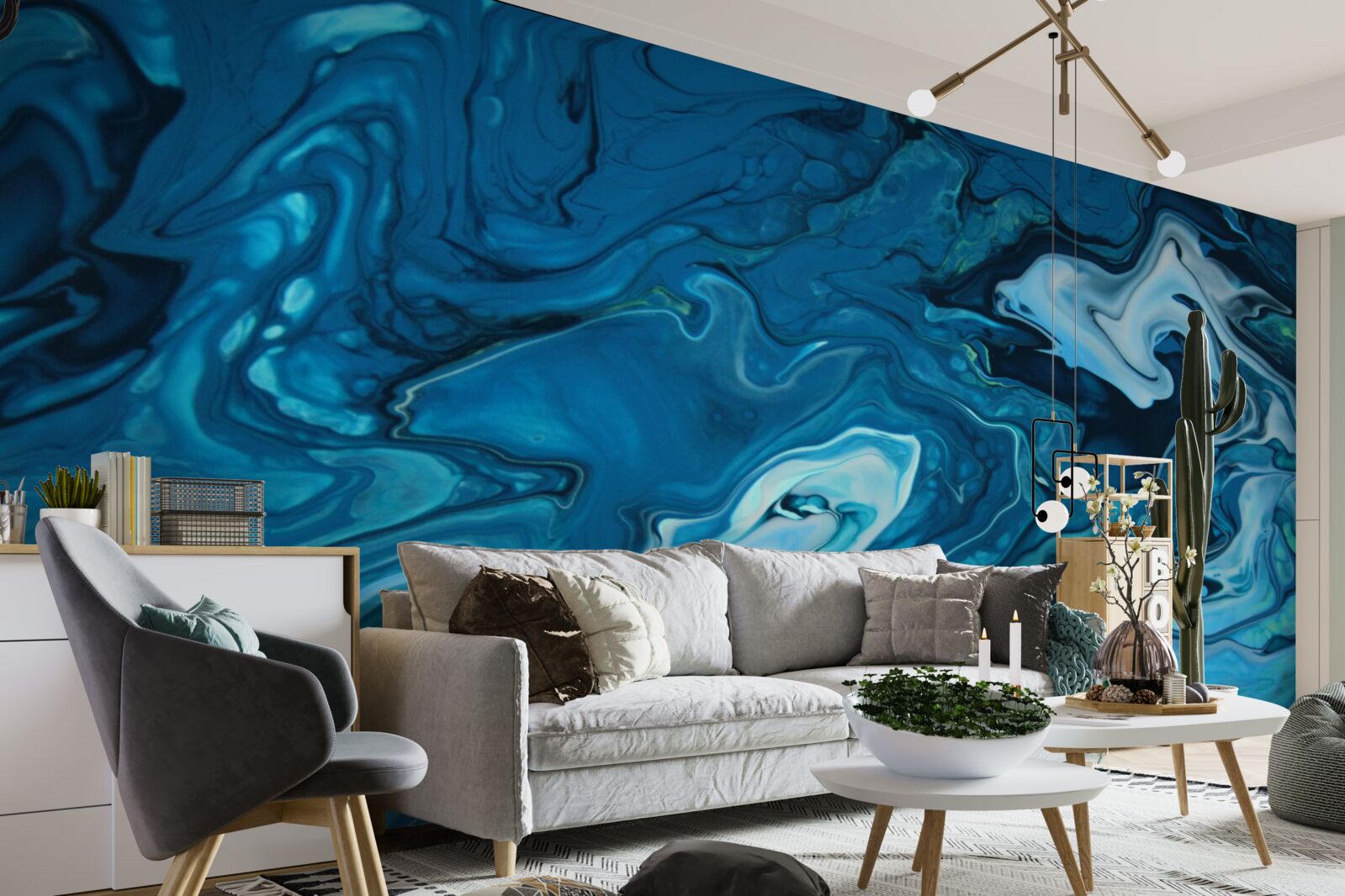 Fototapet marmură albastră abstractă