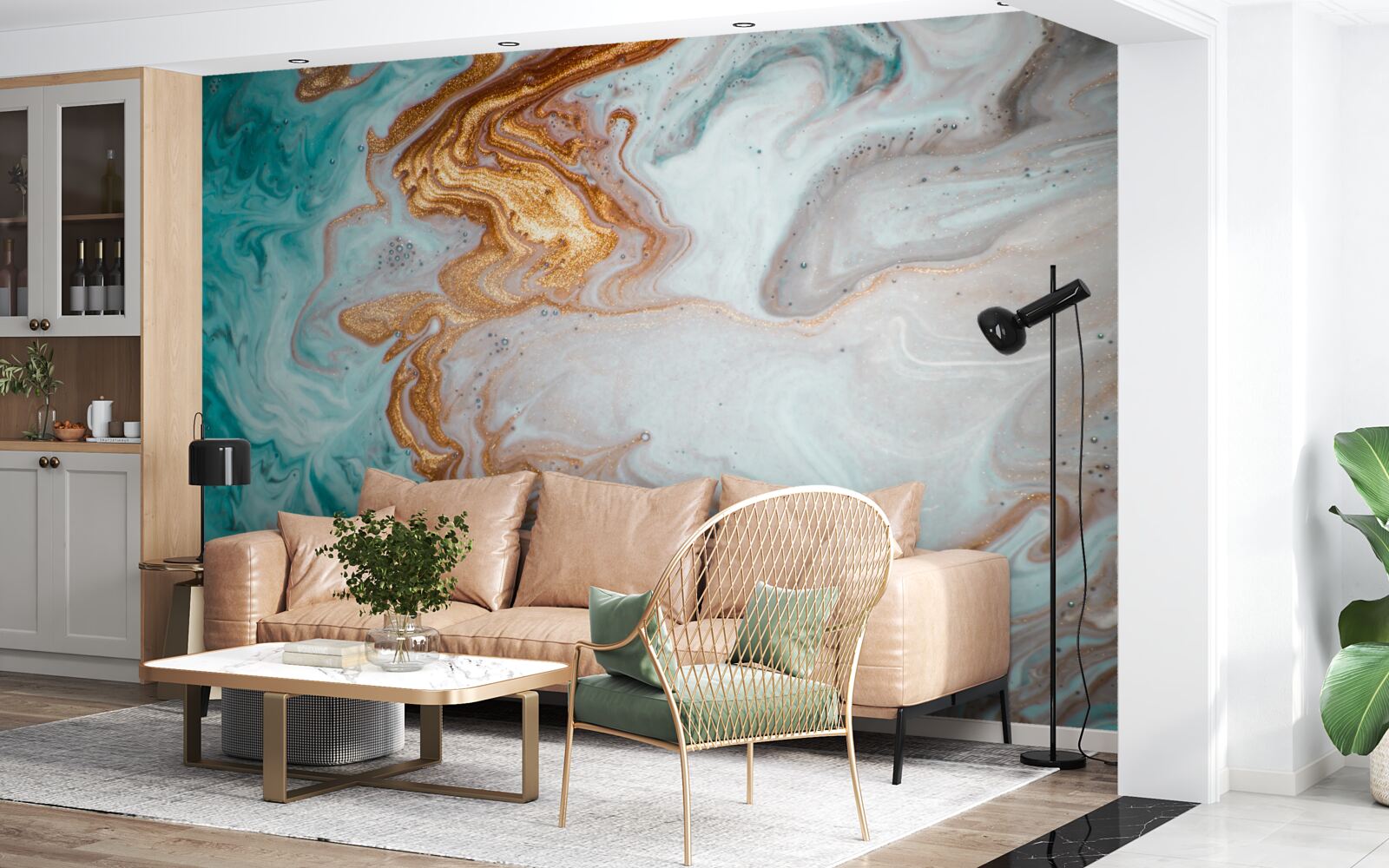 Fototapet marmură cu abstracție luminoasă