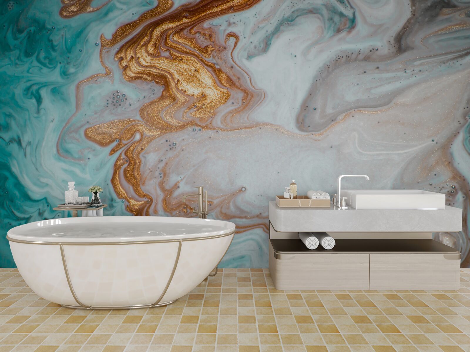 Fototapet marmură cu abstracție luminoasă