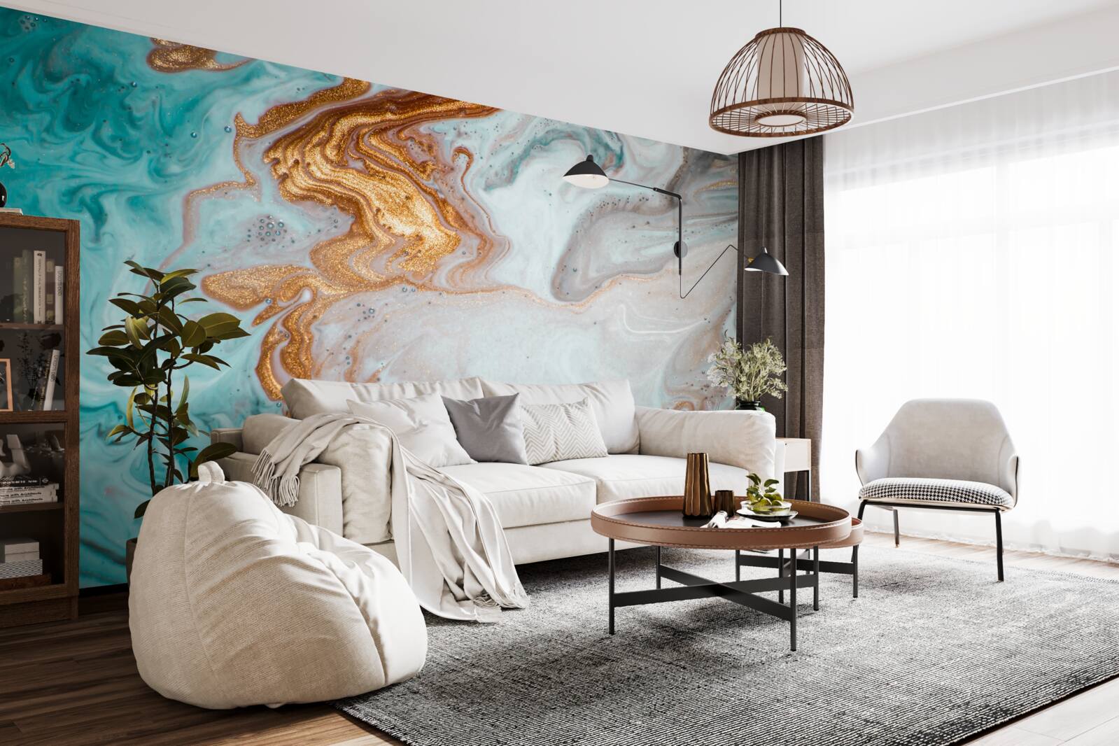 Fototapet marmură cu abstracție luminoasă