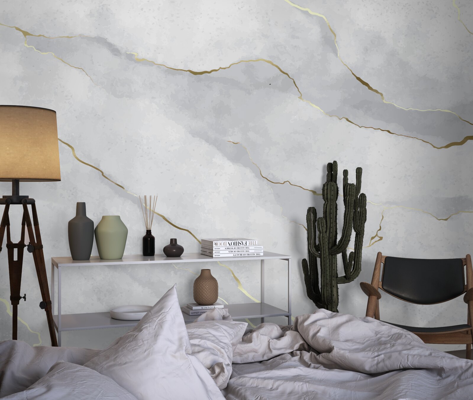 Fototapet marmură aurie cu nuanțe deschise