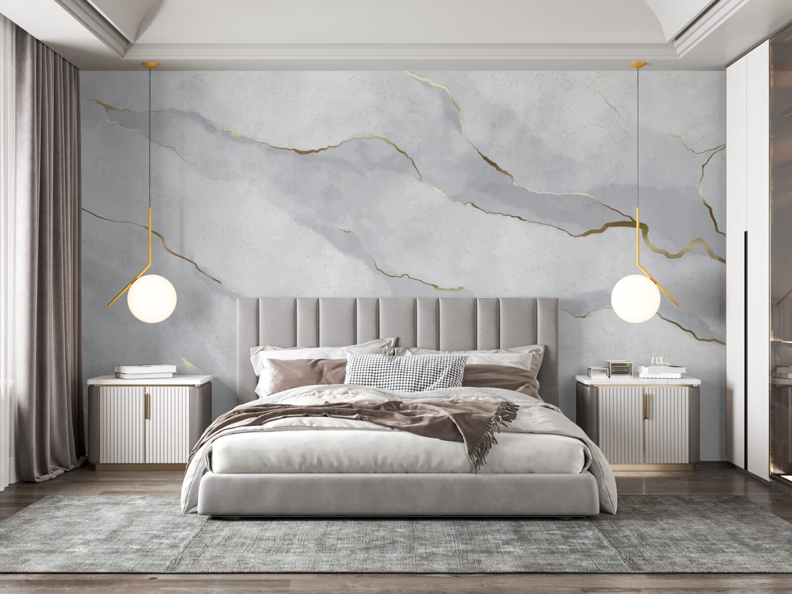 Fototapet marmură aurie cu nuanțe deschise