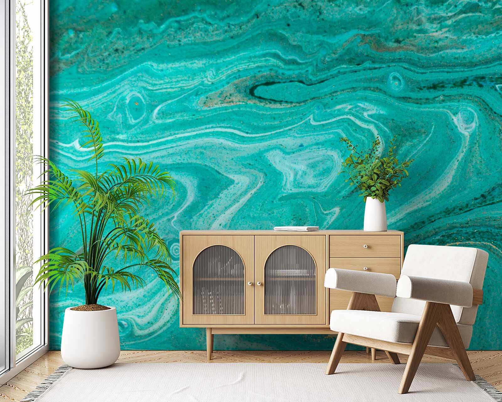 Fototapet marmură în tonuri de verde deschis