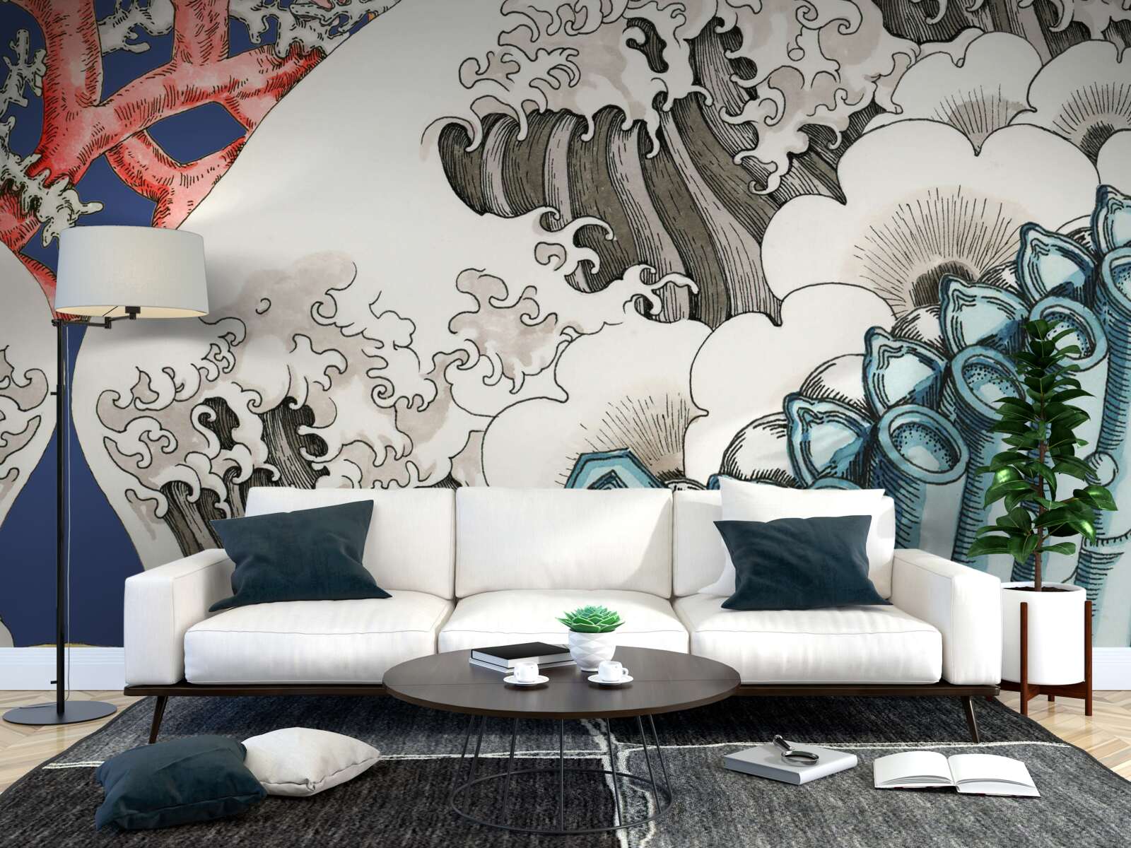 Fototapet abstracția pietrelor fuzionează cu valurile