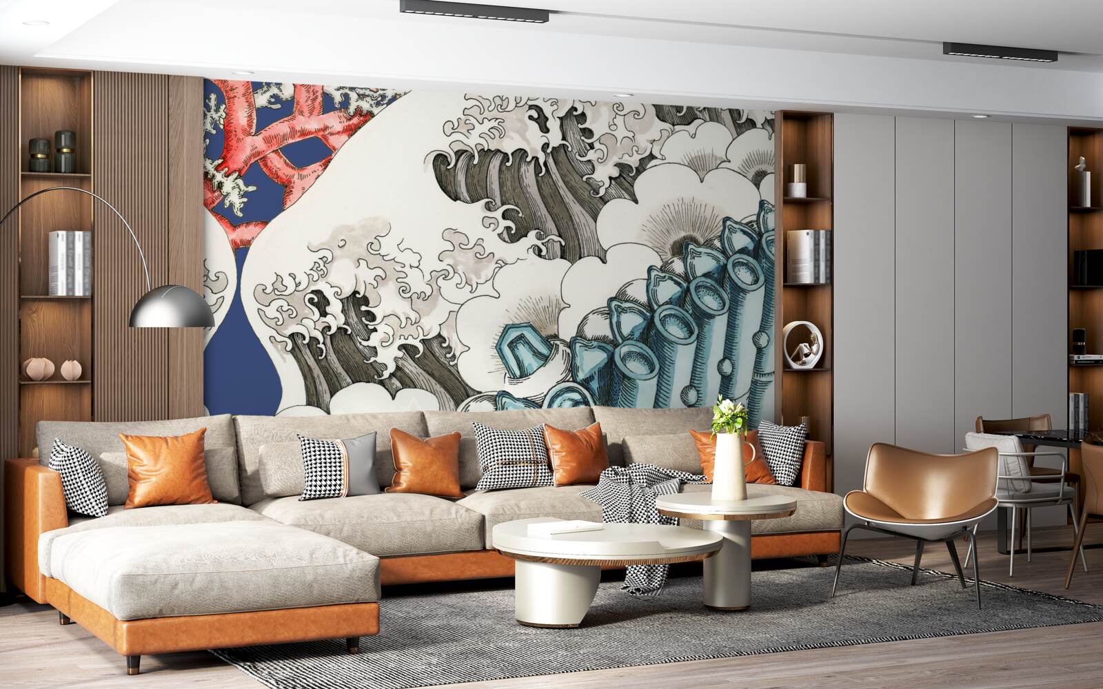 Fototapet abstracția pietrelor fuzionează cu valurile