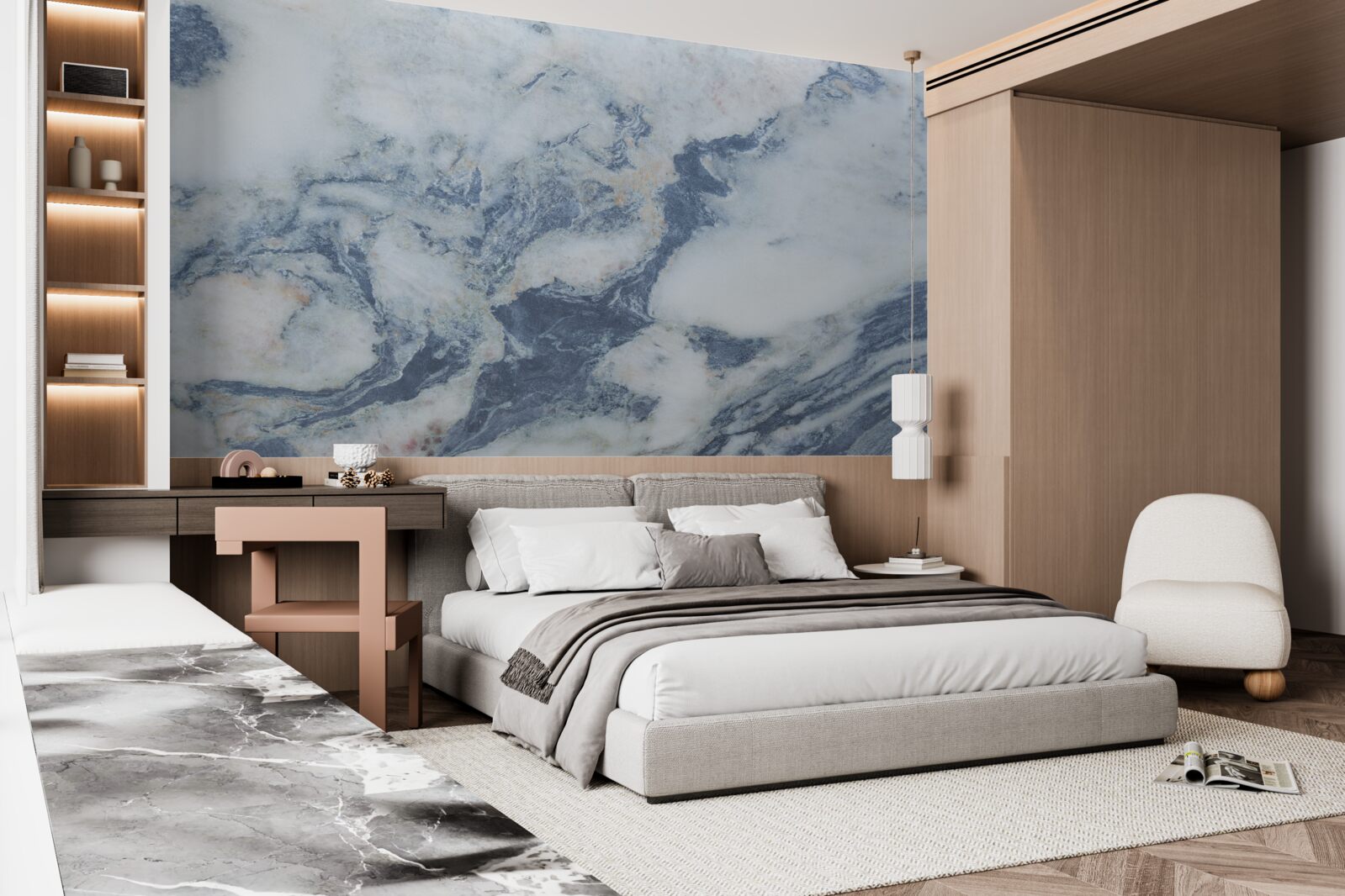 Fototapet fundal albastru marmură