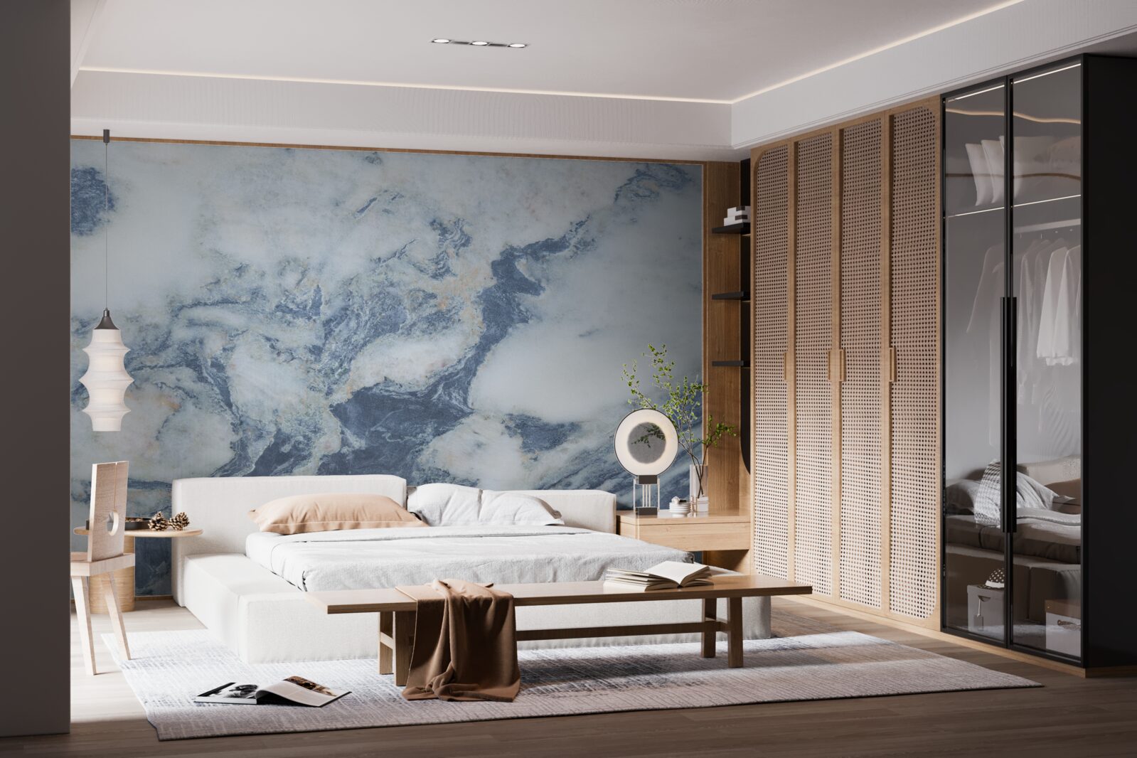 Fototapet fundal albastru marmură