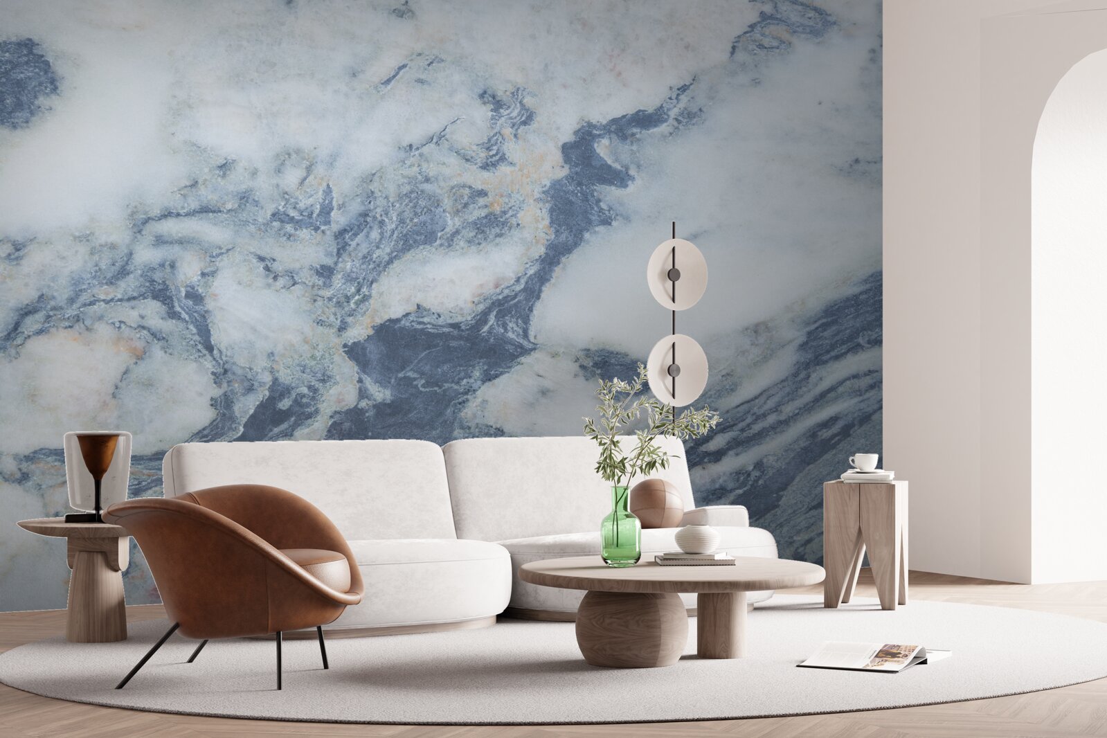 Fototapet fundal albastru marmură