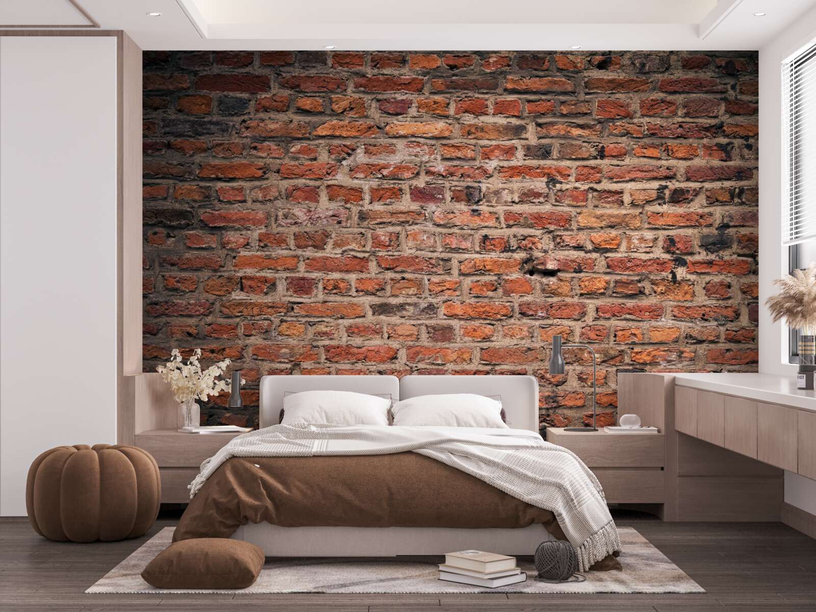 Fototapet Peretele din cărămidă roșie al clădirii vechi