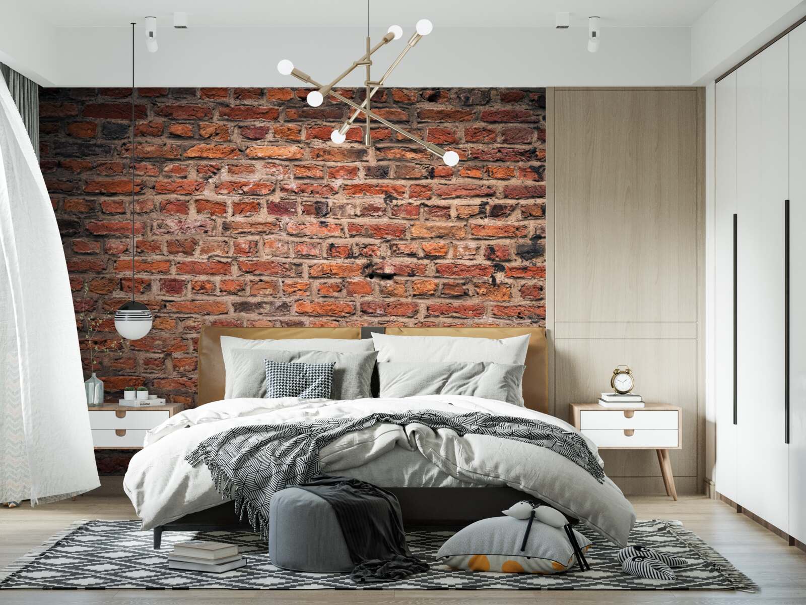 Fototapet Peretele din cărămidă roșie al clădirii vechi