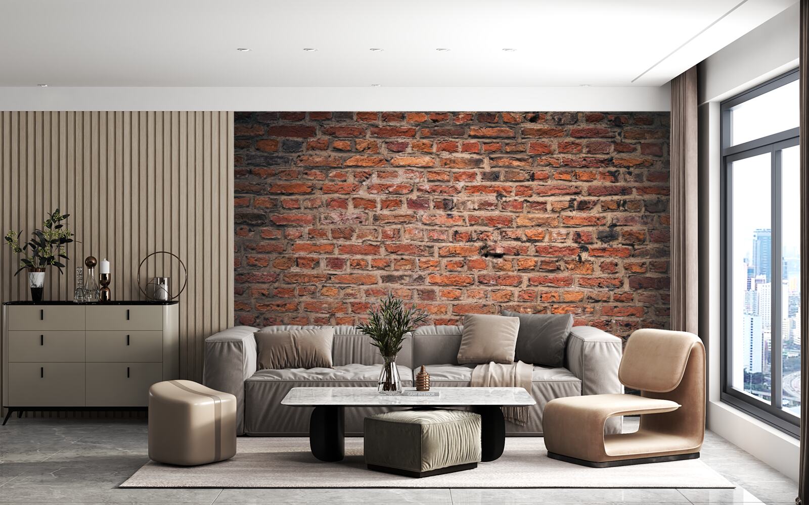 Fototapet Peretele din cărămidă roșie al clădirii vechi