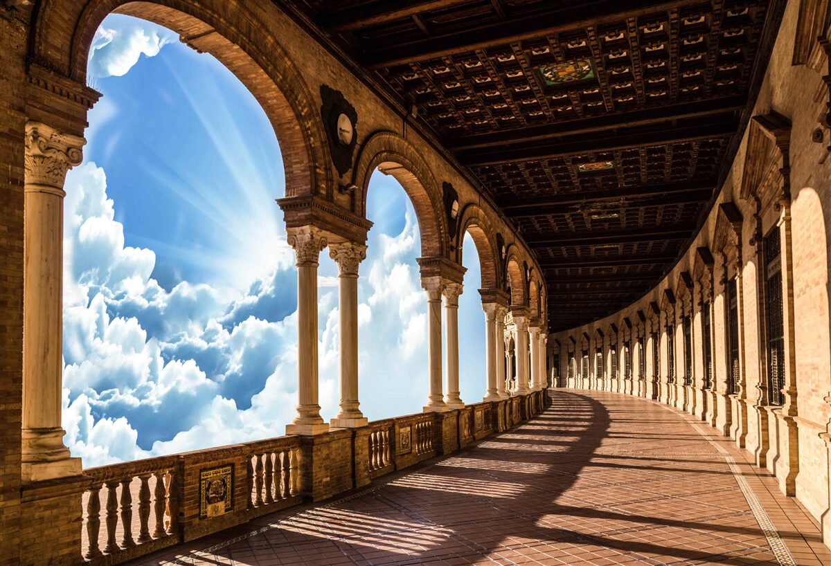 Fototapet rând de coloane infinit de înalte