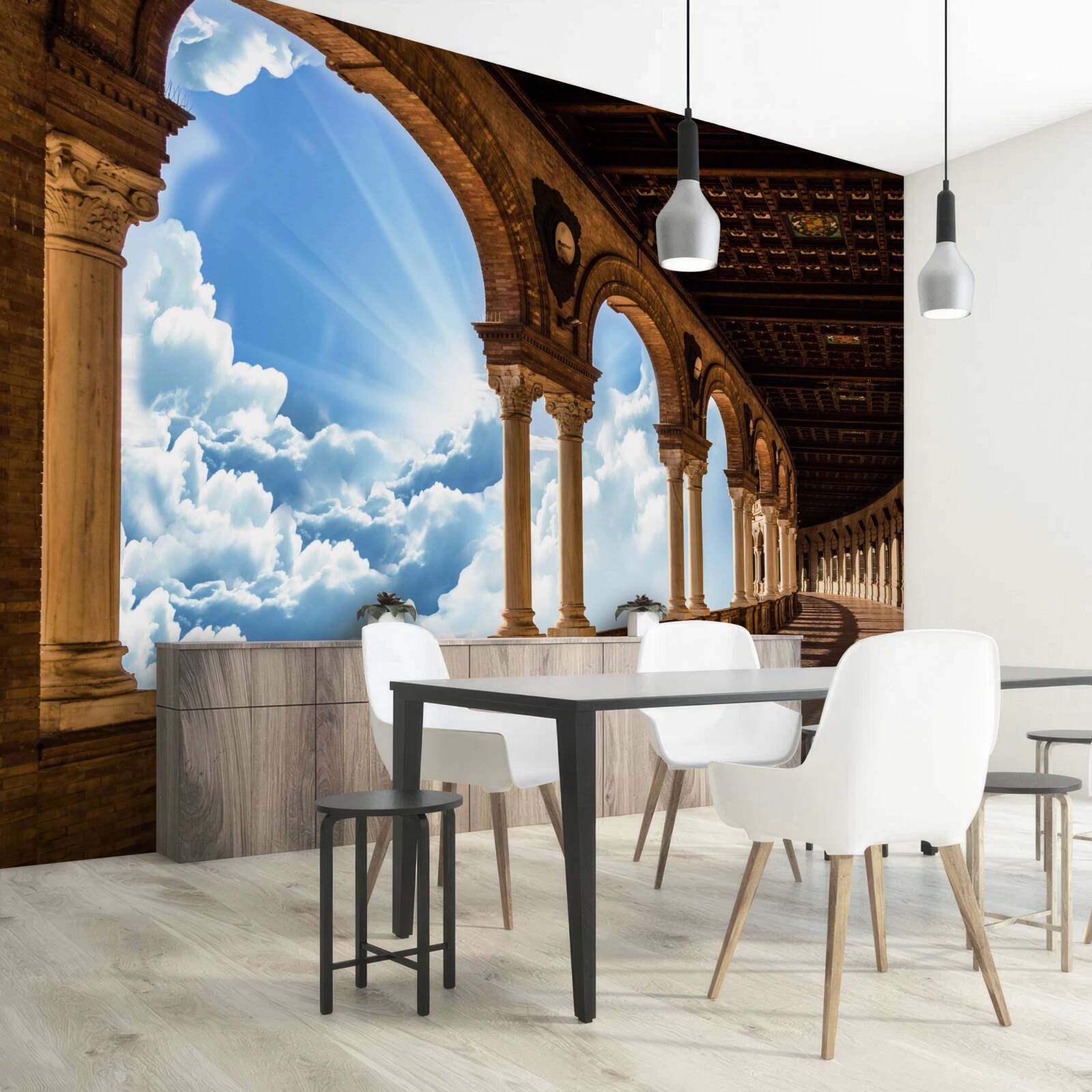 Fototapet rând de coloane infinit de înalte