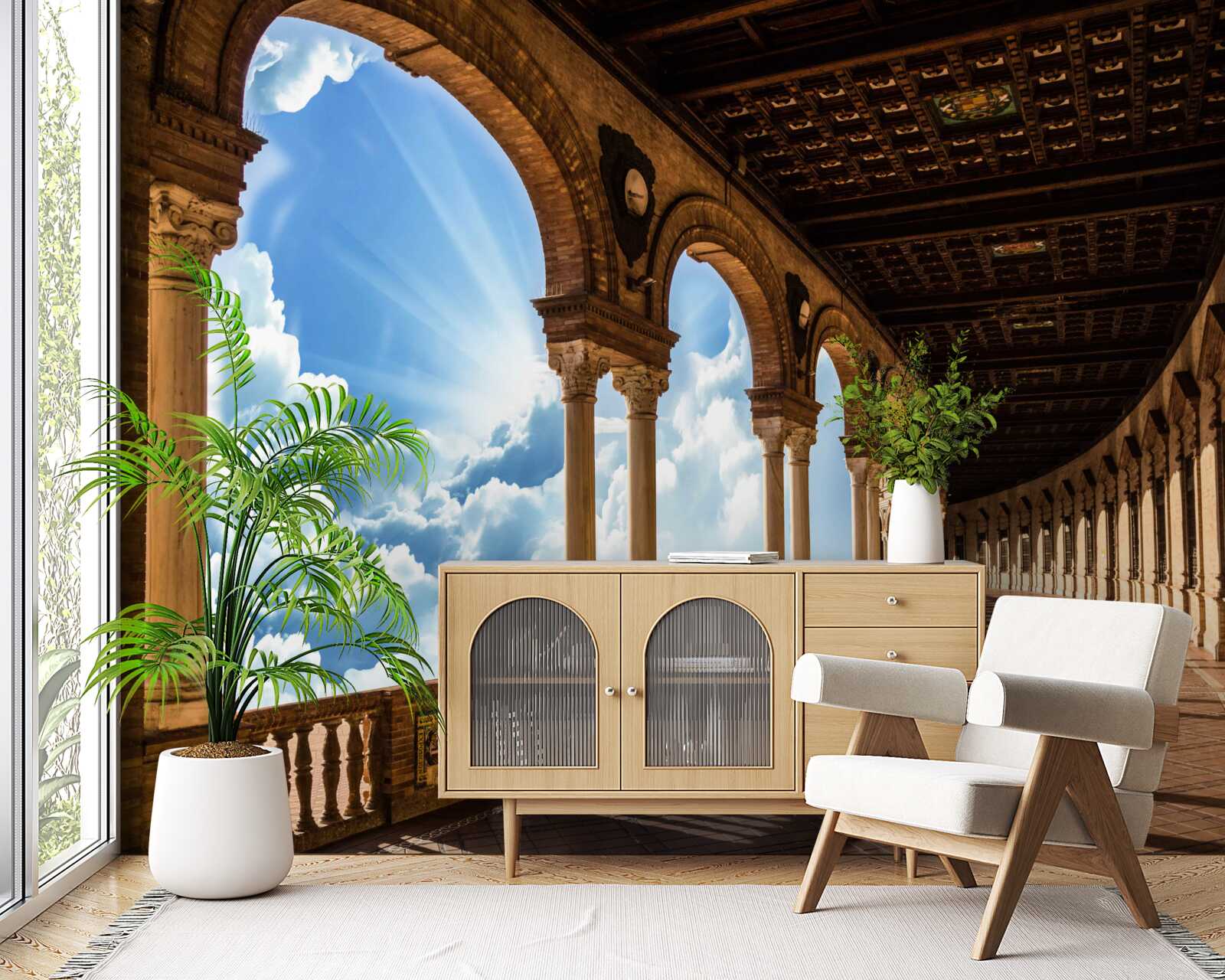 Fototapet rând de coloane infinit de înalte