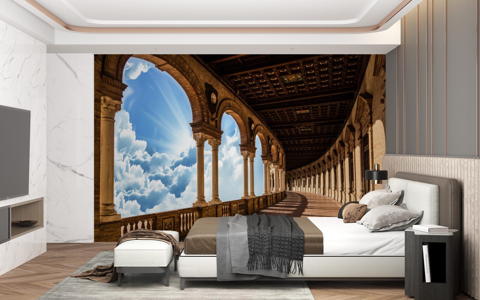 Fototapet rând de coloane infinit de înalte