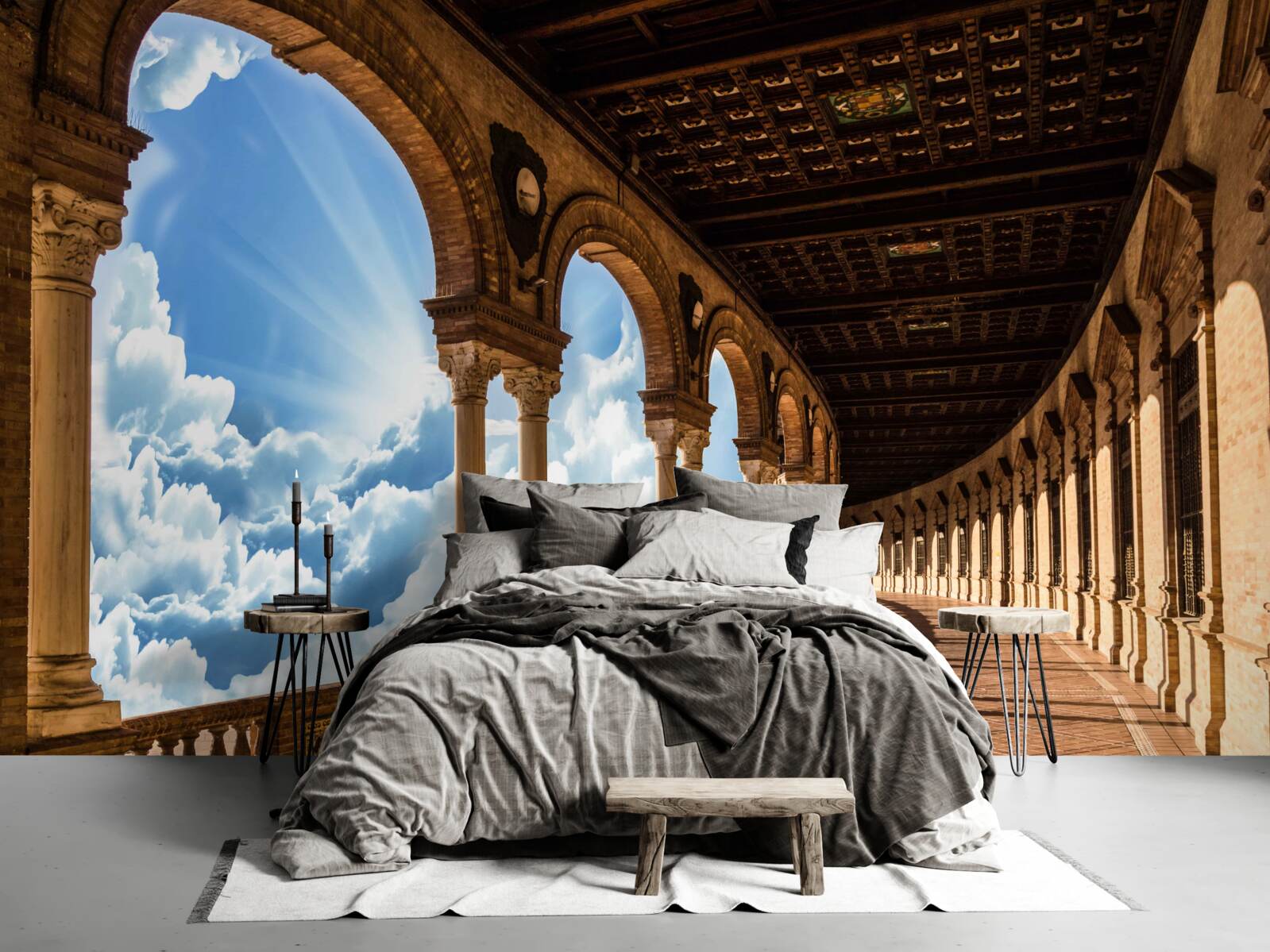 Fototapet rând de coloane infinit de înalte