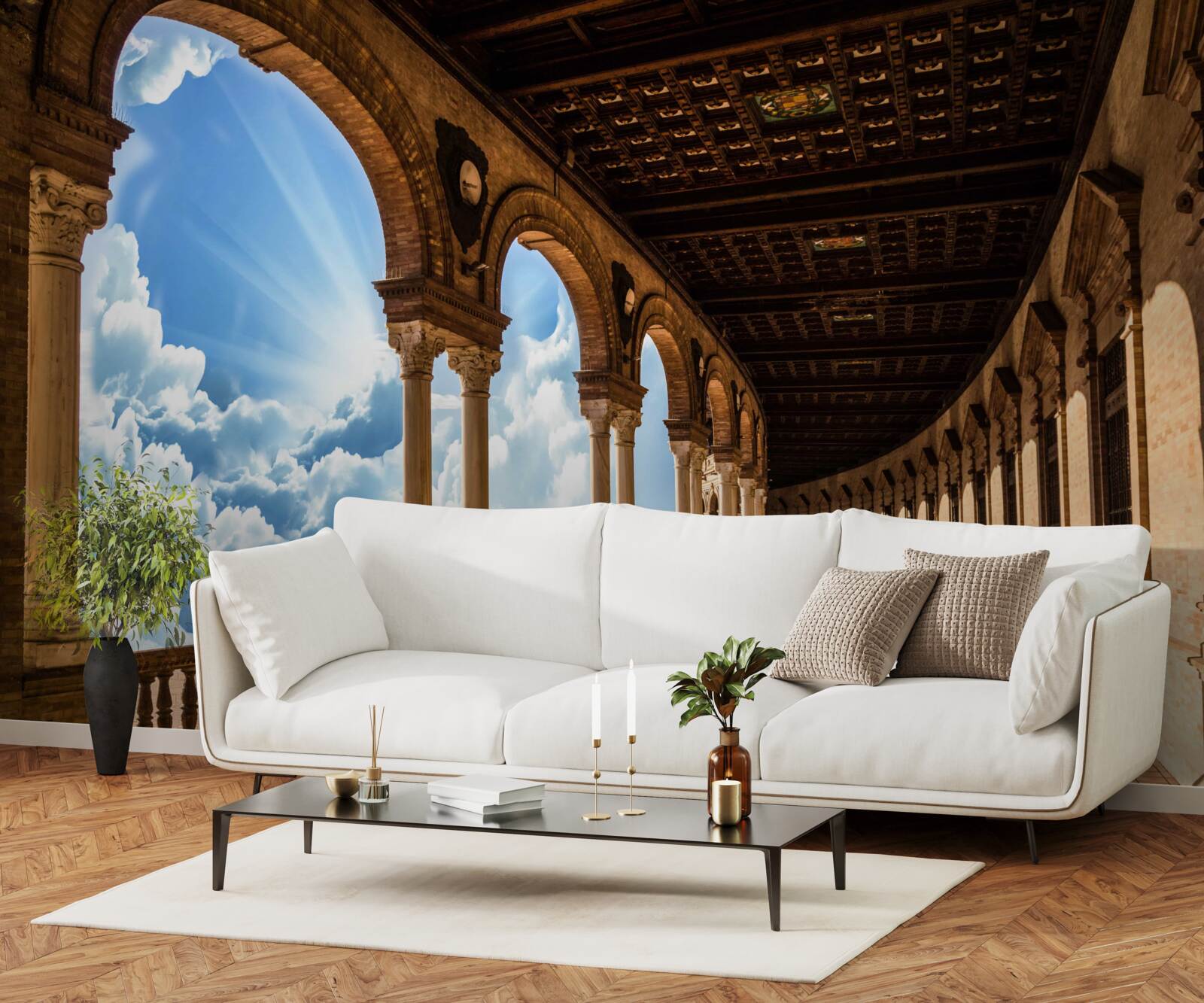 Fototapet rând de coloane infinit de înalte