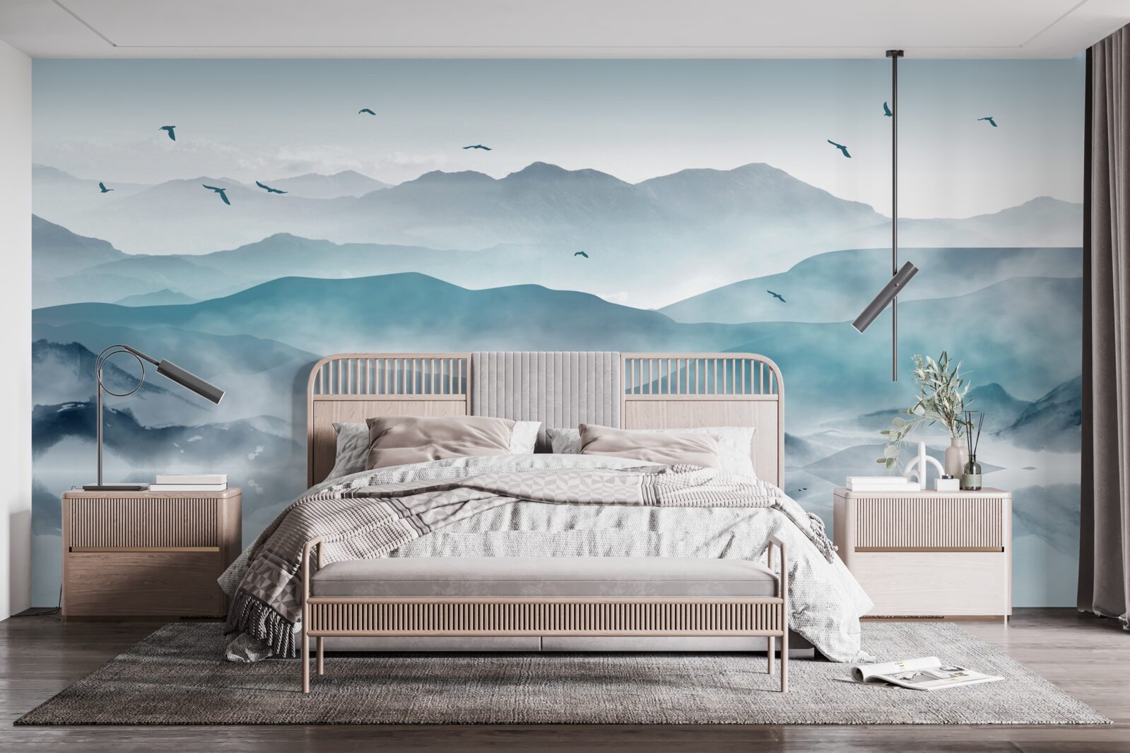 Fototapet marginea ceții cade la suprafața apei