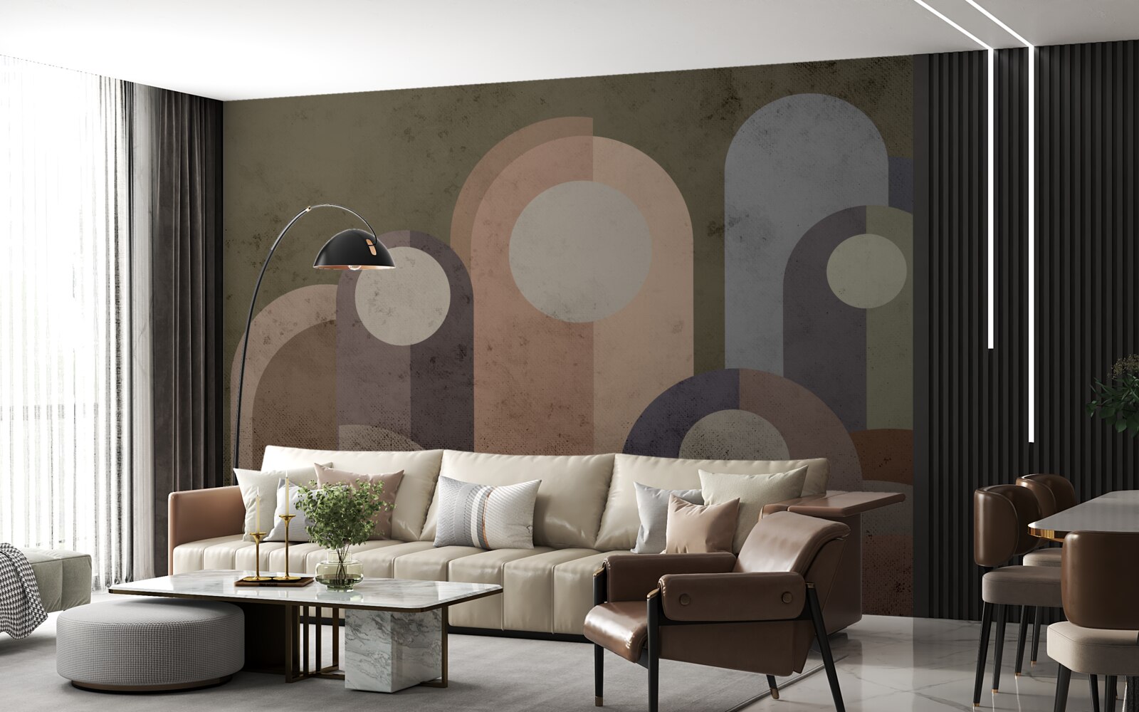 Fototapet pictura abstractă a plantelor de apă cu vopsele