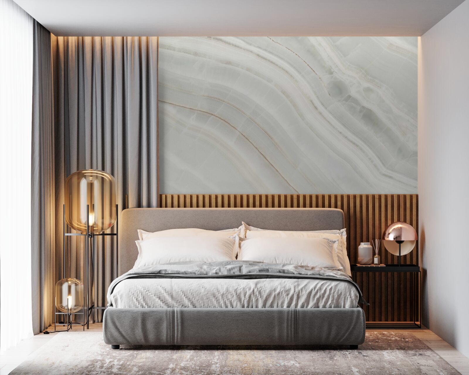 Fototapet gri bej subțire