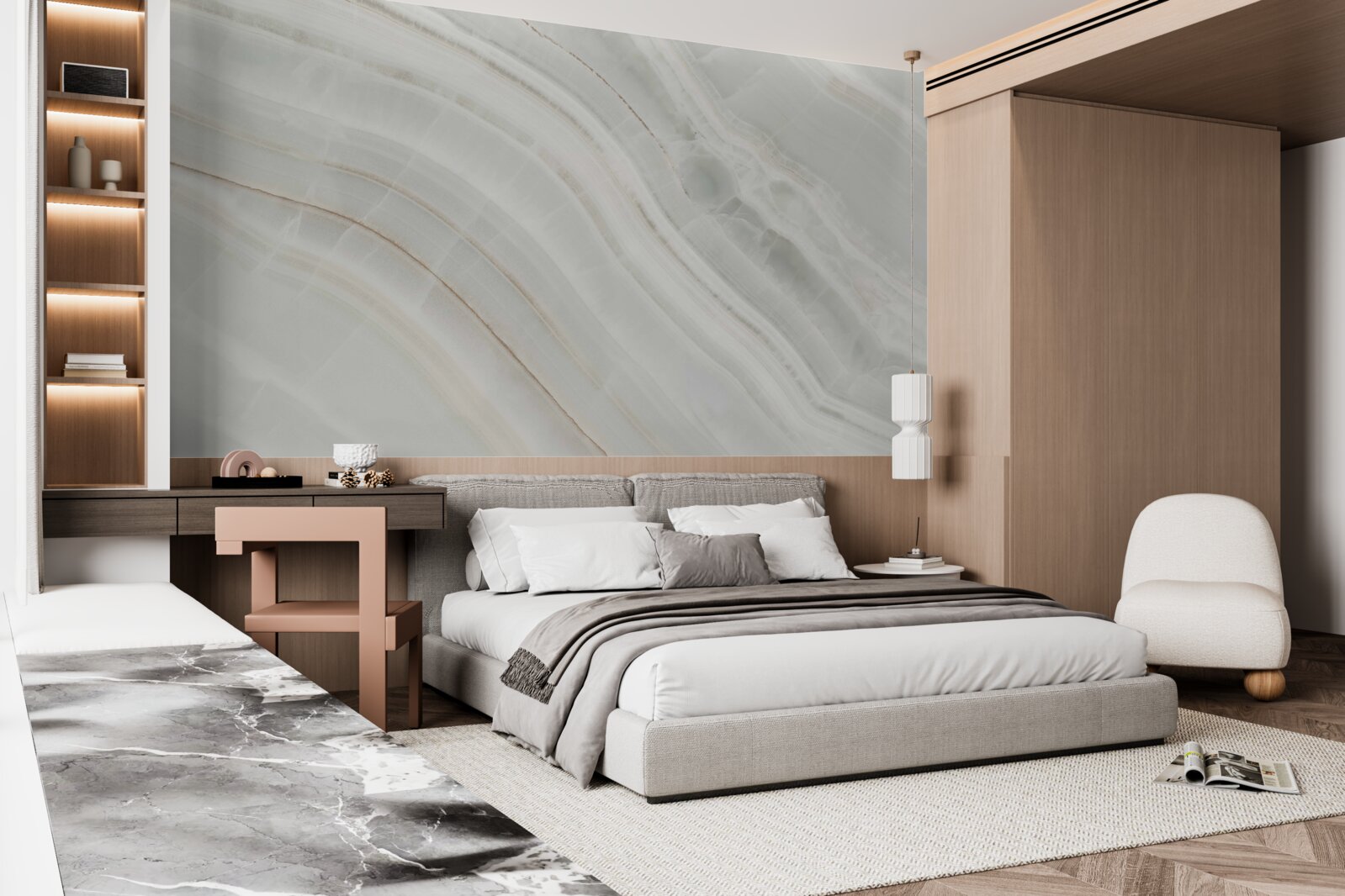 Fototapet gri bej subțire