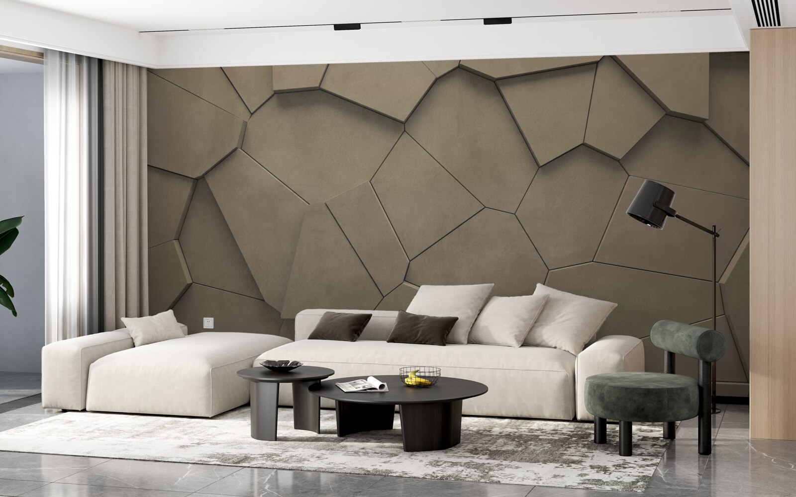 Fototapet Un zid compus din pietre de diferite forme