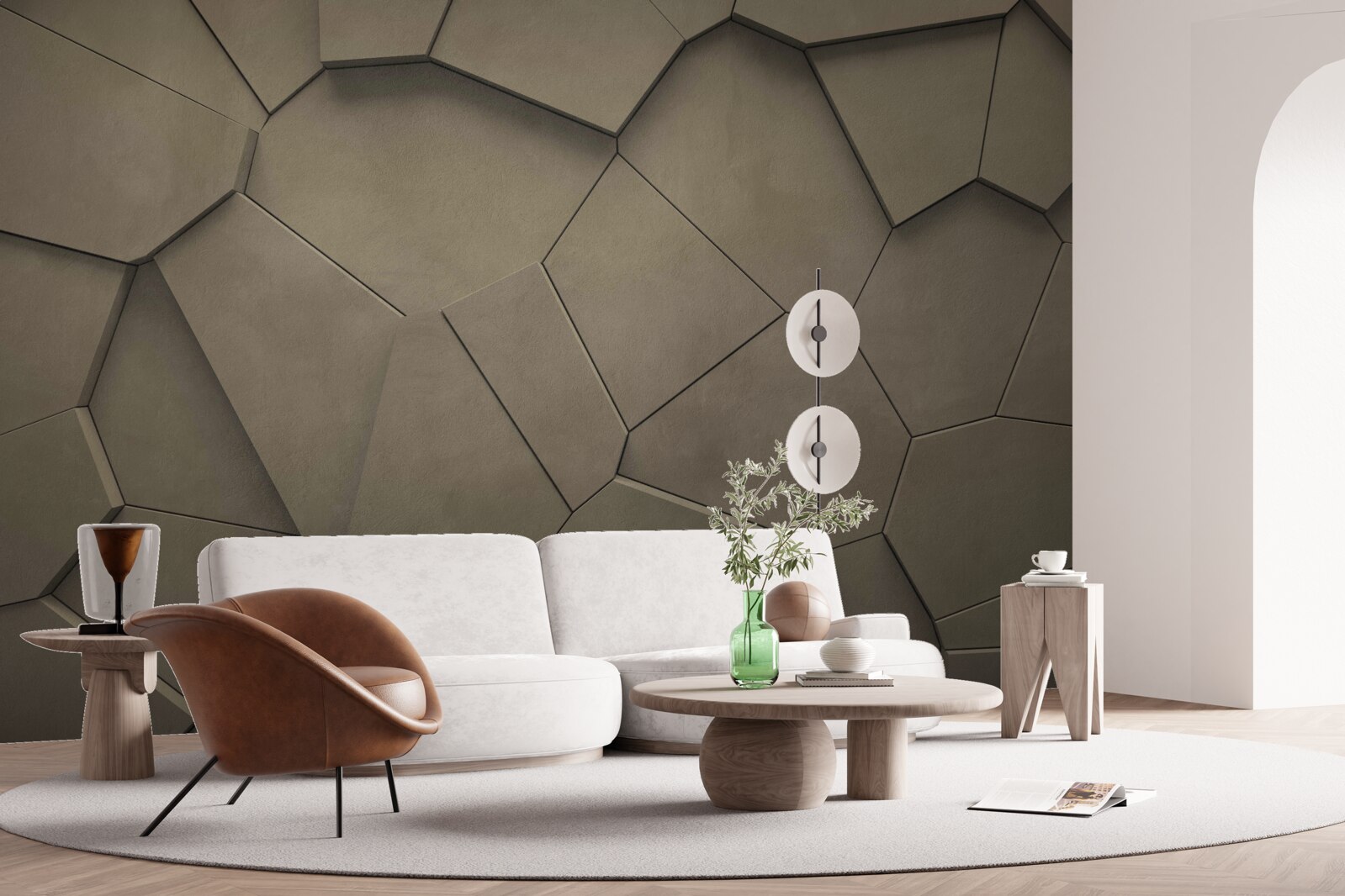 Fototapet Un zid compus din pietre de diferite forme