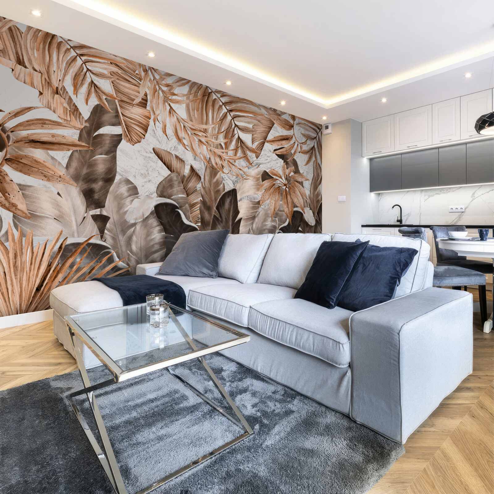 Fototapet frunze de cupru și maro