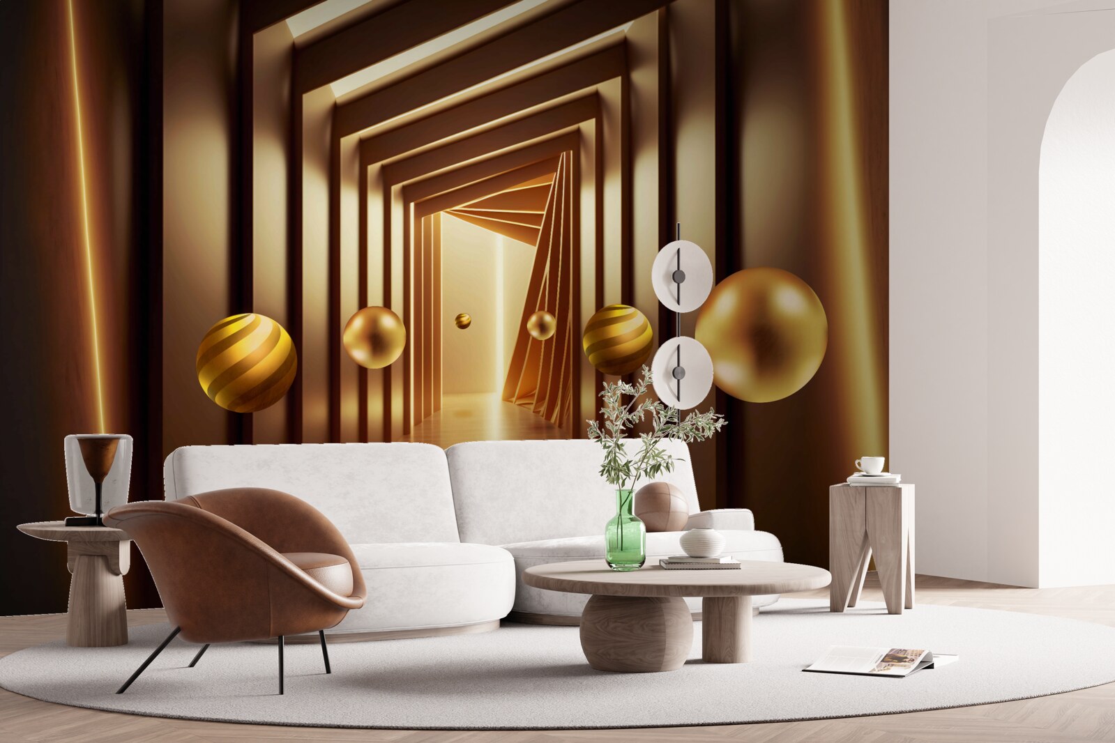 Fototapet bile maro într-un tunel maro