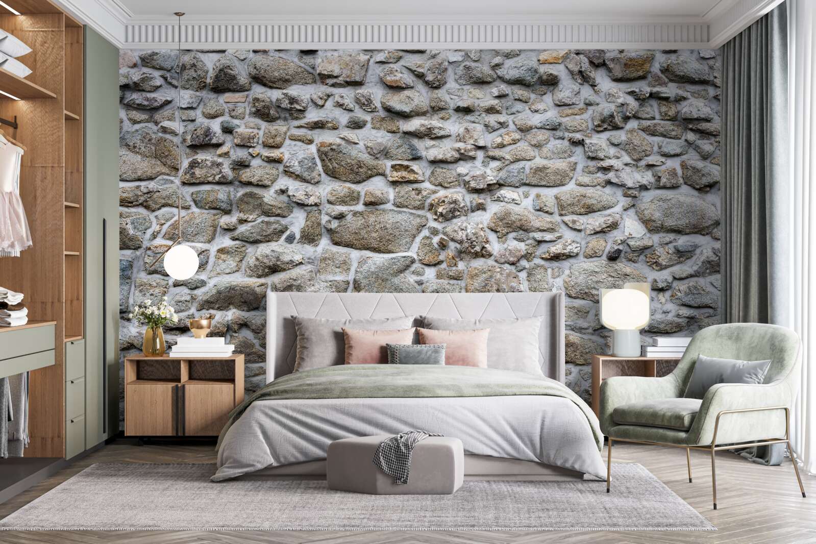 Fototapet pietre de diferite mărimi și forme