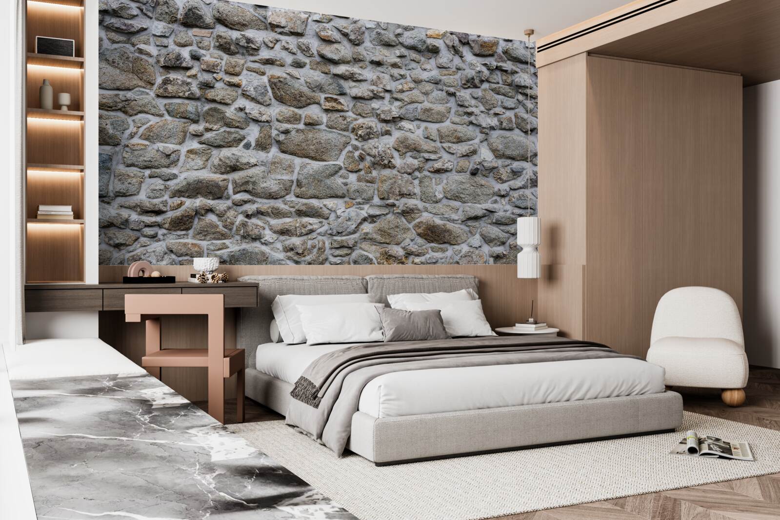 Fototapet pietre de diferite mărimi și forme