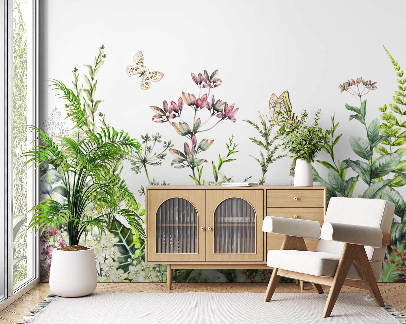 Fototapet Lepidoptere pe mugurii de câmp