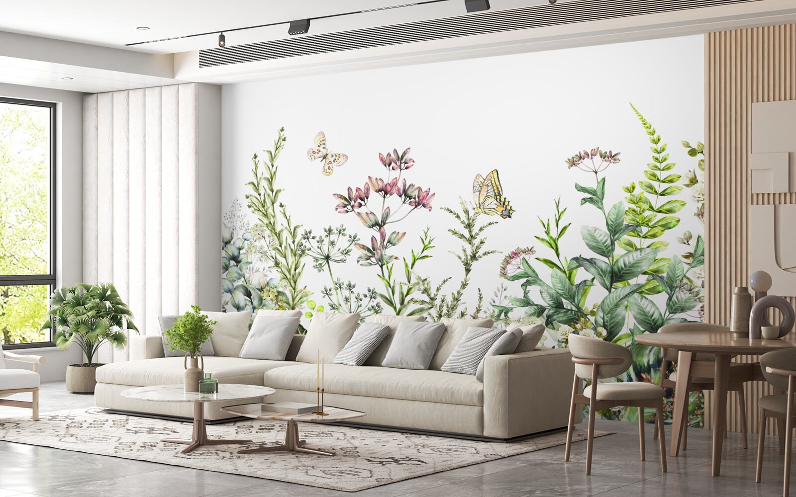 Fototapet Lepidoptere pe mugurii de câmp