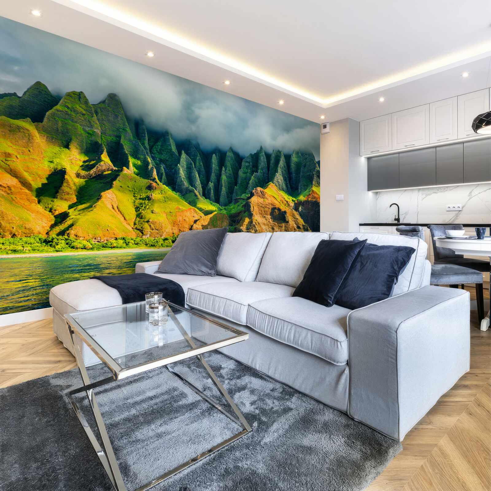 Fototapet priveliștile lacului de munte sunt pline de culoare