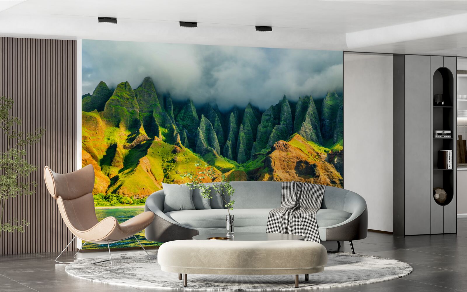 Fototapet priveliștile lacului de munte sunt pline de culoare