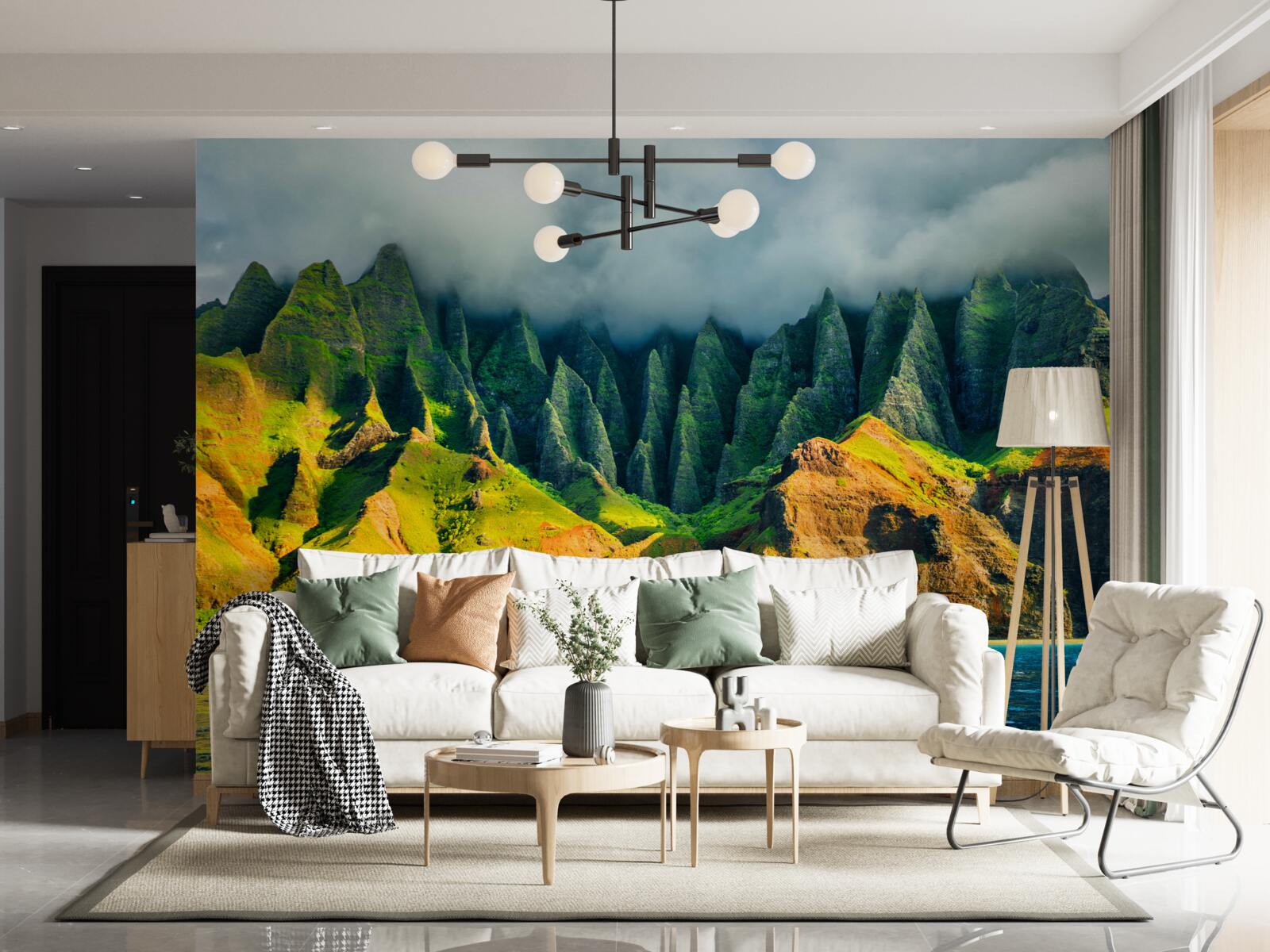 Fototapet priveliștile lacului de munte sunt pline de culoare