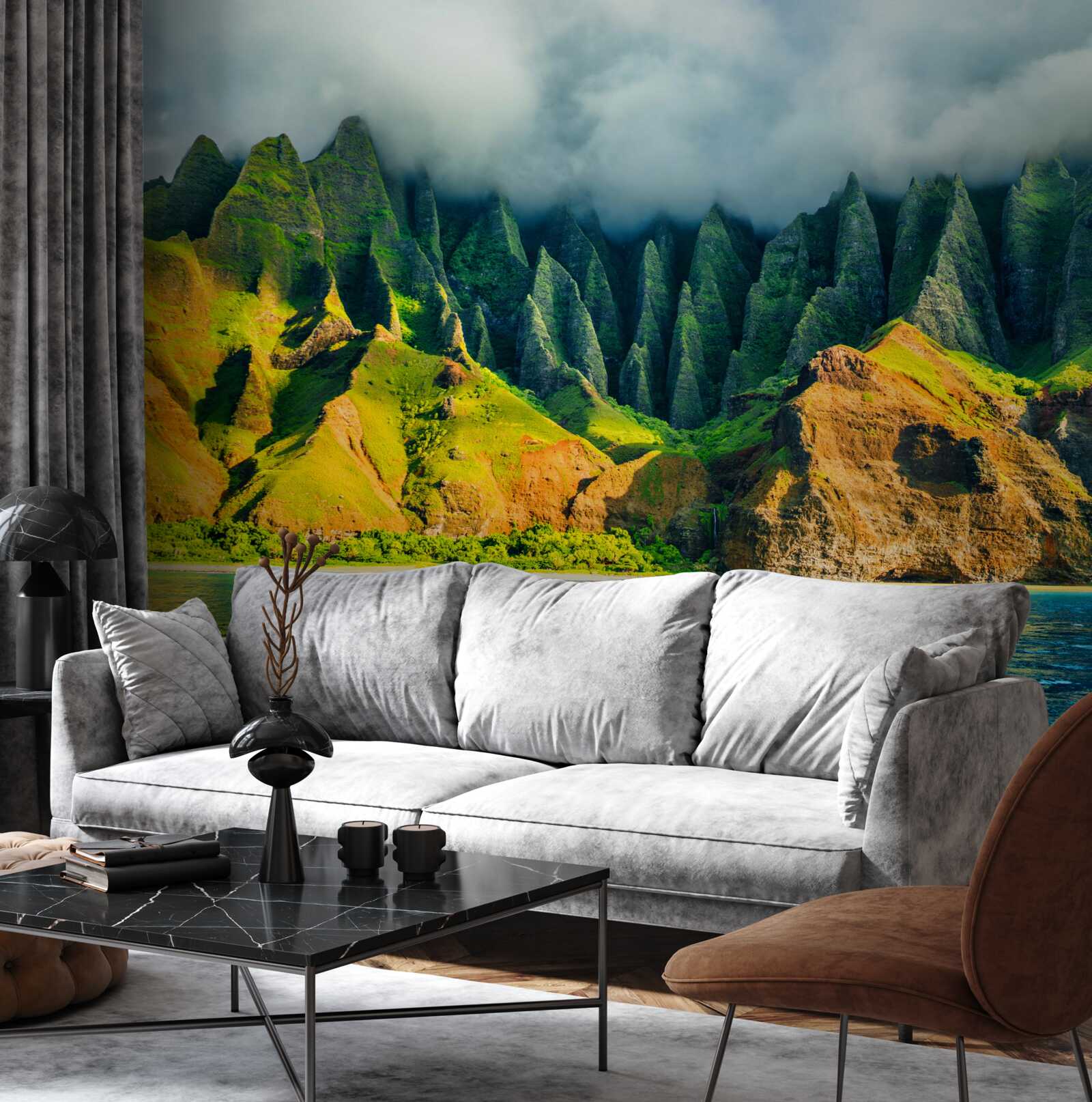 Fototapet priveliștile lacului de munte sunt pline de culoare