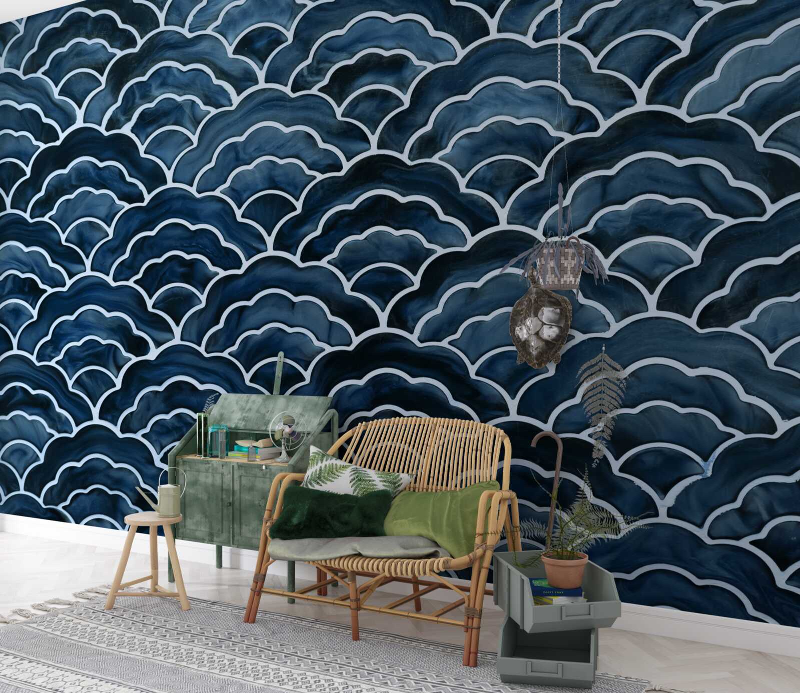 Fototapet noaptea valurile mării curg lin