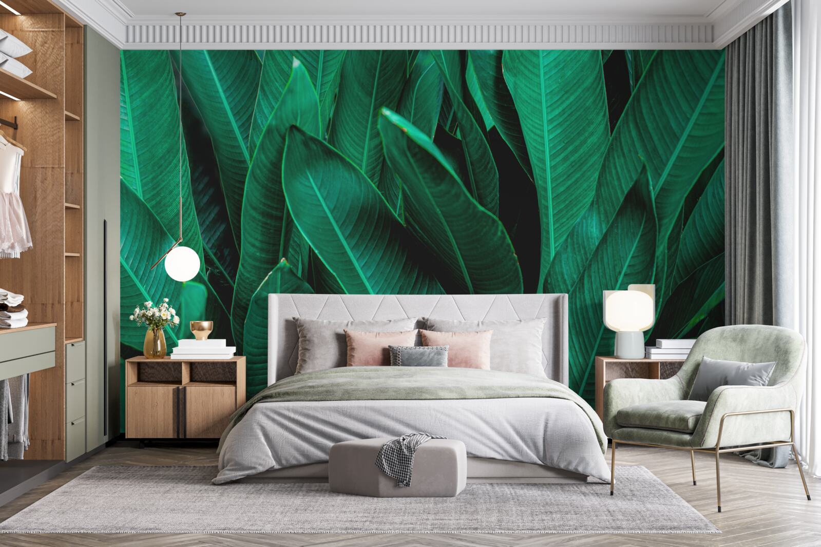 Fototapet ferigă cu o ușoară nuanță de smarald