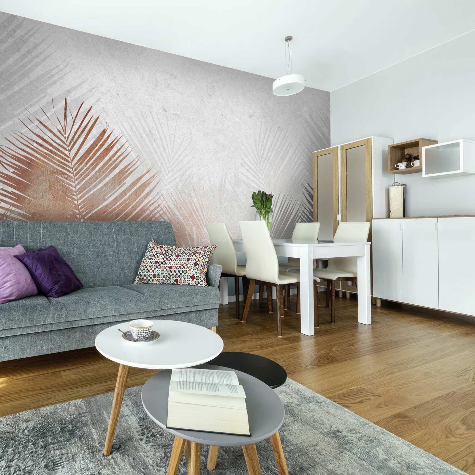 Fototapet abstracție de toamnă într-o pădure cețoasă