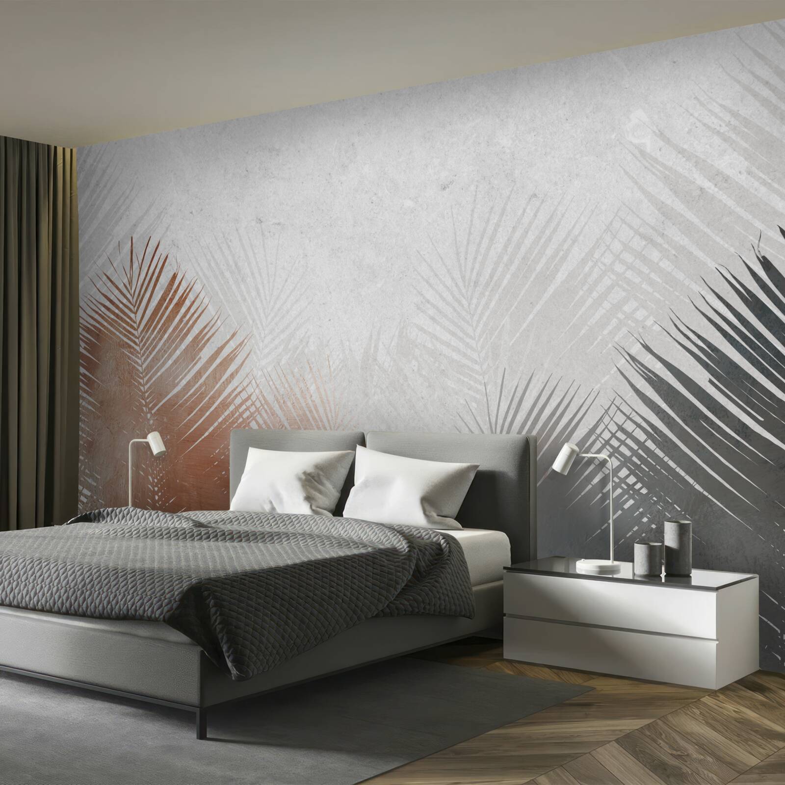 Fototapet abstracție de toamnă într-o pădure cețoasă