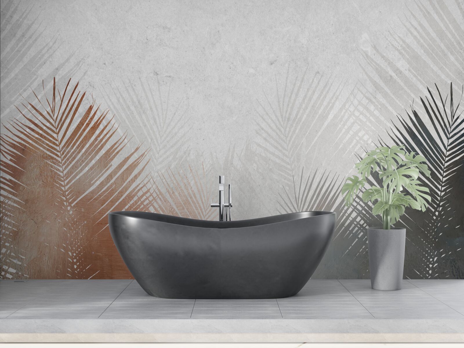 Fototapet abstracție de toamnă într-o pădure cețoasă