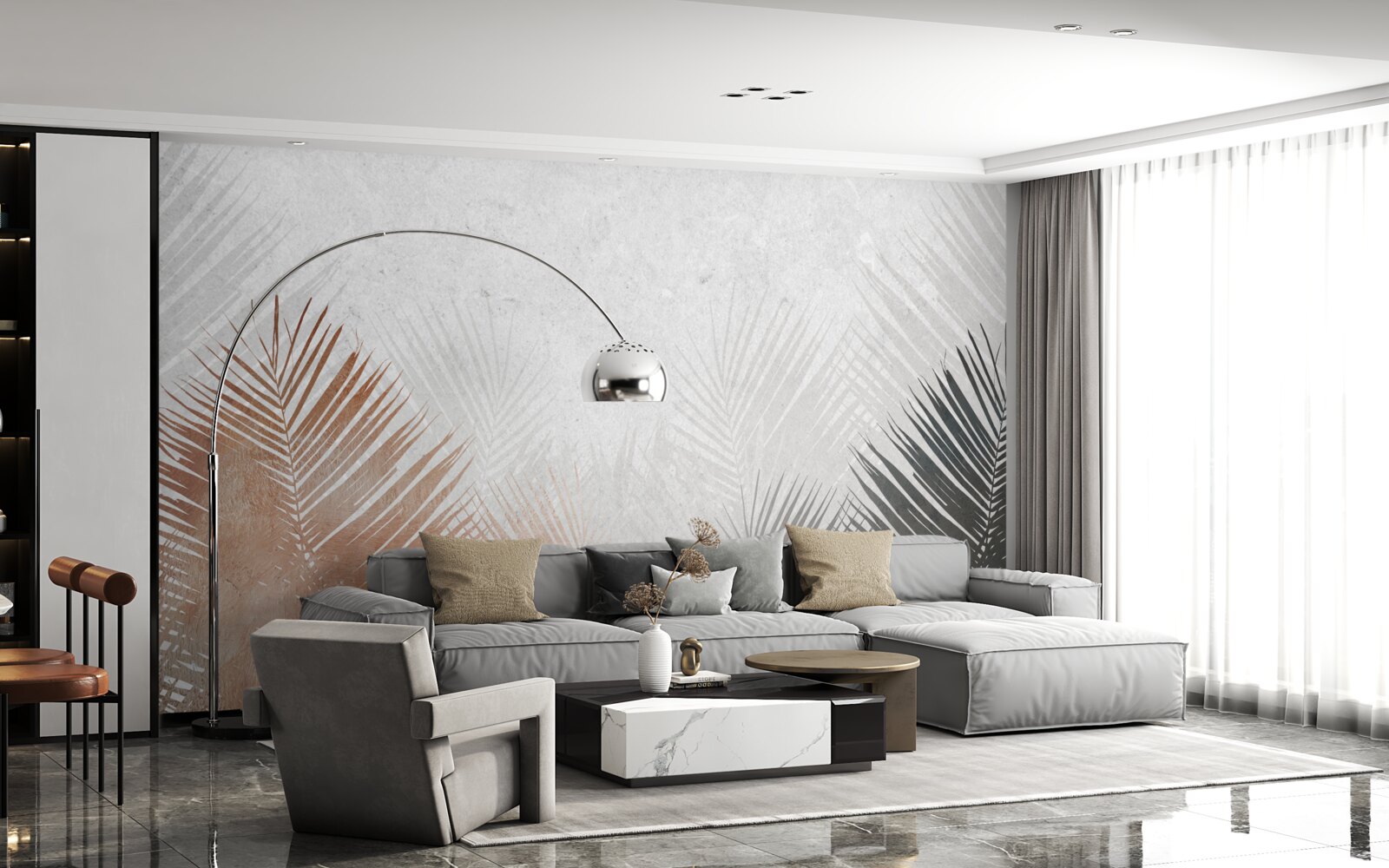 Fototapet abstracție de toamnă într-o pădure cețoasă