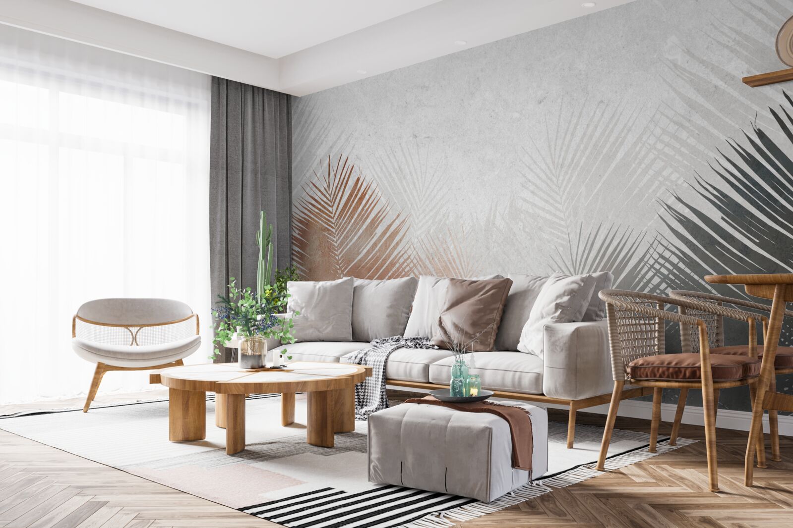 Fototapet abstracție de toamnă într-o pădure cețoasă