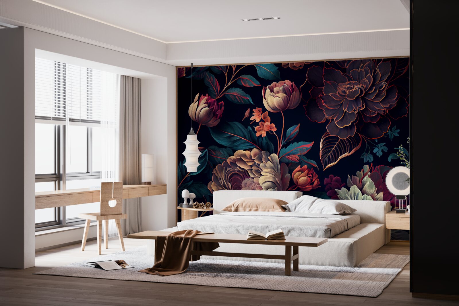 Fototapet amestec de flori frumoase întunecate