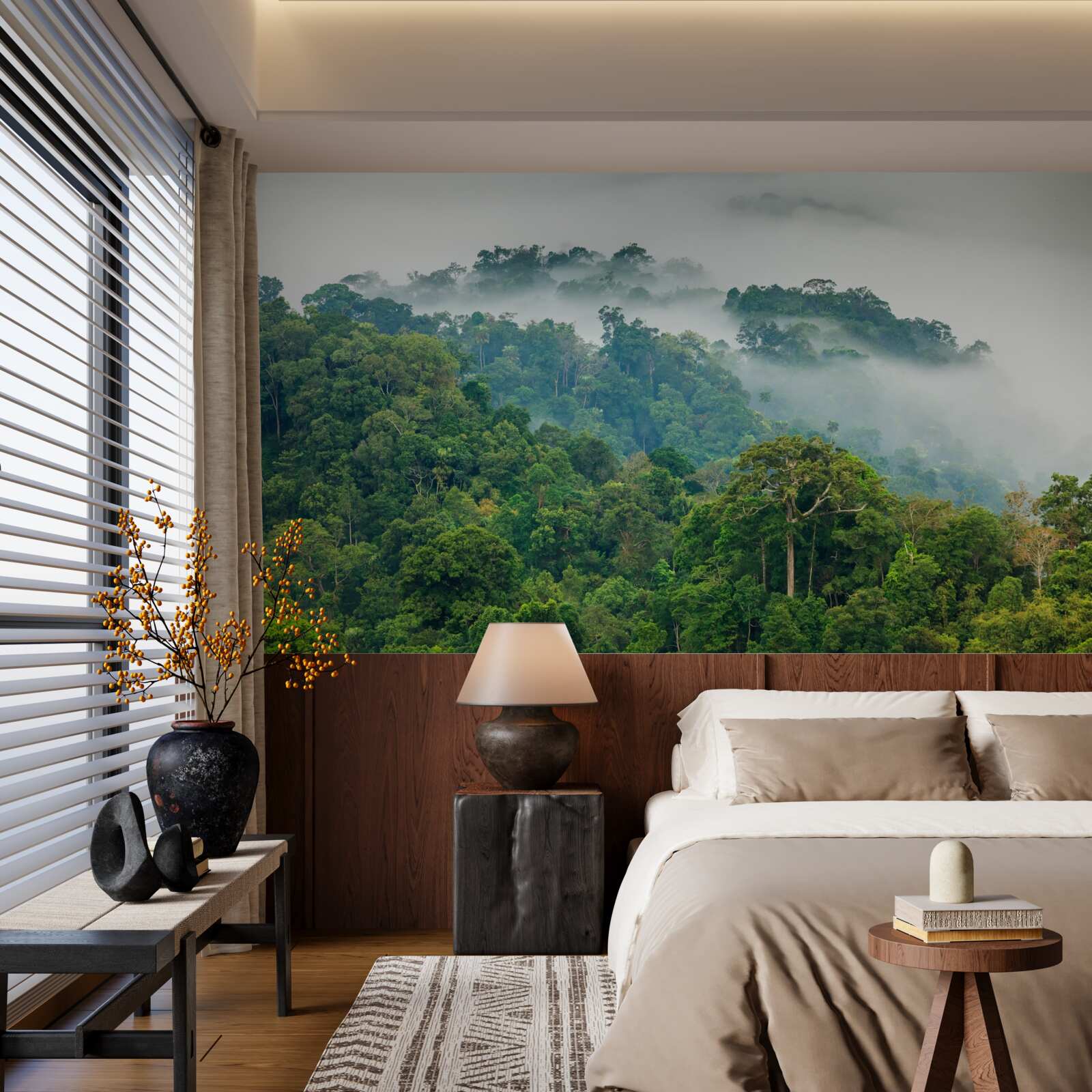 Fototapet jungla este învăluită într-o ceață groasă